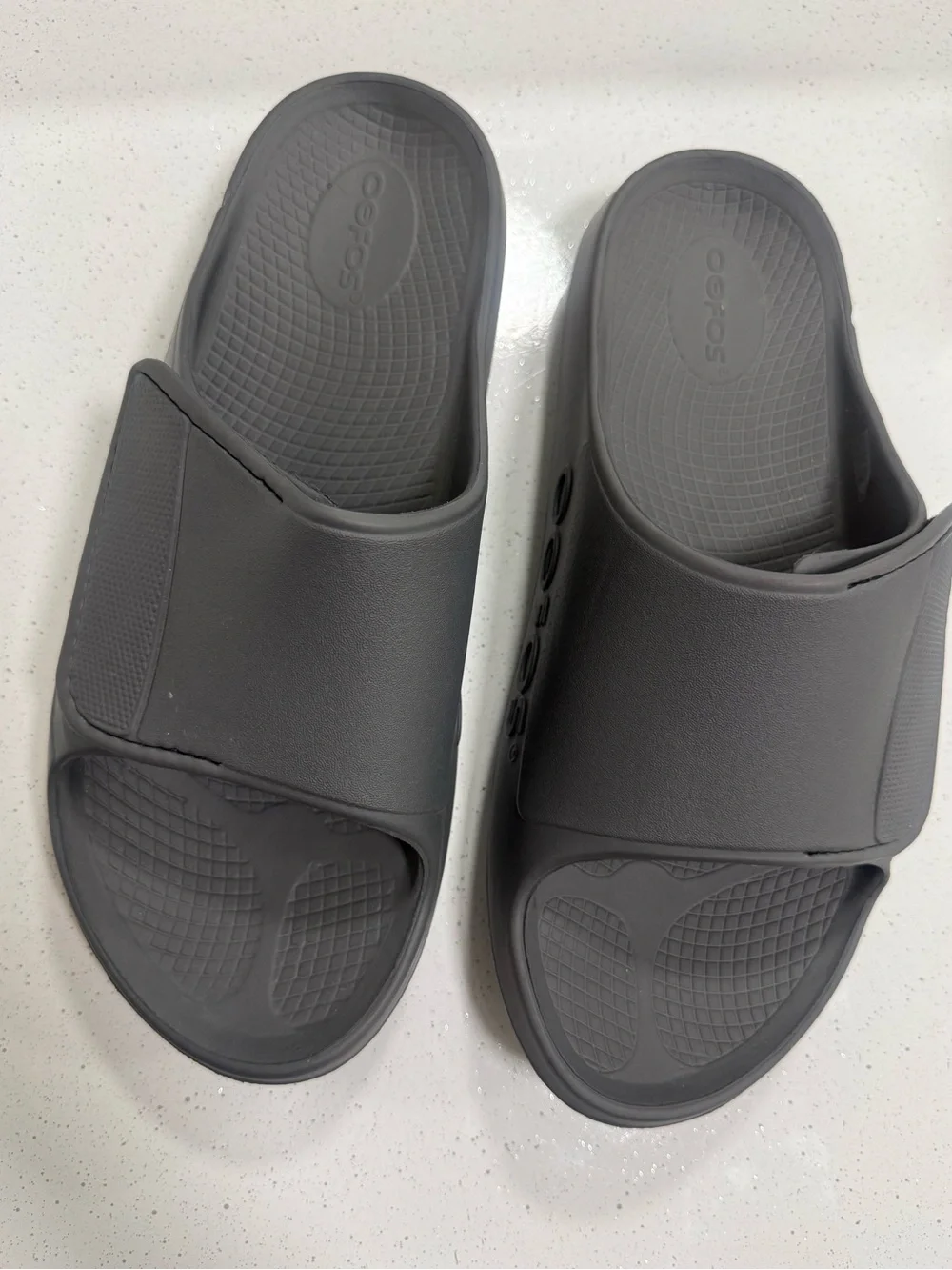 OOFOS Slide Gray Sandals